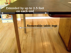 Our table extenders increase the size of your table by up to 5 feet